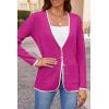 imageZESICA Womens Fall Fashion Cardigan Sweaters Long Sleeve Button Open Front Color Block Coatigan with PocketsRose