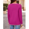 imageZESICA Womens Fall Fashion Cardigan Sweaters Long Sleeve Button Open Front Color Block Coatigan with PocketsRose