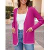 imageZESICA Womens Fall Fashion Cardigan Sweaters Long Sleeve Button Open Front Color Block Coatigan with PocketsRose