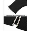 imageZESICA Womens Open Front Cardigan Sweater 2025 Fall Casual Knitted Long Sleeve Pearls Trim Outerwear Coat Trendy ClothesBlack