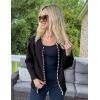 imageZESICA Womens Open Front Cardigan Sweater 2025 Fall Casual Knitted Long Sleeve Pearls Trim Outerwear Coat Trendy ClothesBlack