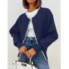 imageZESICA Womens Open Front Cardigan Sweater 2025 Fall Casual Knitted Long Sleeve Pearls Trim Outerwear Coat Trendy ClothesDark Purple