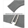 imageZESICA Womens Open Front Cardigan Sweater 2025 Fall Casual Knitted Long Sleeve Pearls Trim Outerwear Coat Trendy ClothesGrey