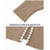 imageZESICA Womens Open Front Cardigan Sweater 2025 Fall Casual Knitted Long Sleeve Pearls Trim Outerwear Coat Trendy ClothesKhaki