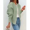 imageZESICA Womens Open Front Cardigan Sweater 2025 Fall Casual Knitted Long Sleeve Pearls Trim Outerwear Coat Trendy ClothesPea Green