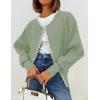 imageZESICA Womens Open Front Cardigan Sweater 2025 Fall Casual Knitted Long Sleeve Pearls Trim Outerwear Coat Trendy ClothesPea Green
