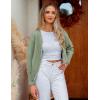 imageZESICA Womens Open Front Cardigan Sweater 2025 Fall Casual Knitted Long Sleeve Pearls Trim Outerwear Coat Trendy ClothesPea Green