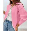 imageZESICA Womens Open Front Cardigan Sweater 2025 Fall Casual Knitted Long Sleeve Pearls Trim Outerwear Coat Trendy ClothesPink