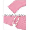 imageZESICA Womens Open Front Cardigan Sweater 2025 Fall Casual Knitted Long Sleeve Pearls Trim Outerwear Coat Trendy ClothesPink