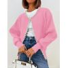 imageZESICA Womens Open Front Cardigan Sweater 2025 Fall Casual Knitted Long Sleeve Pearls Trim Outerwear Coat Trendy ClothesPink