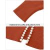 imageZESICA Womens Open Front Cardigan Sweater 2025 Fall Casual Knitted Long Sleeve Pearls Trim Outerwear Coat Trendy ClothesRust
