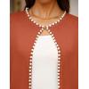 imageZESICA Womens Open Front Cardigan Sweater 2025 Fall Casual Knitted Long Sleeve Pearls Trim Outerwear Coat Trendy ClothesRust
