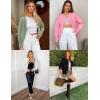 imageZESICA Womens Open Front Cardigan Sweater 2025 Fall Casual Knitted Long Sleeve Pearls Trim Outerwear Coat Trendy ClothesWhite