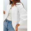 imageZESICA Womens Open Front Cardigan Sweater 2025 Fall Casual Knitted Long Sleeve Pearls Trim Outerwear Coat Trendy ClothesWhite
