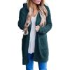 imageZESICA Womens 2025 Fall Casual Long Sleeve Open Front Soft Chunky Knit Sweater Cardigan OuterwearBlackishgreen