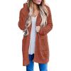 imageZESICA Womens 2025 Fall Casual Long Sleeve Open Front Soft Chunky Knit Sweater Cardigan OuterwearTearose