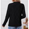 imageZESICA Womens Fall Oversized Sweaters 2025 Casual Long Sleeve V Neck Cable Knit Trendy Pullover TopsBlack