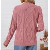 imageZESICA Womens Fall Oversized Sweaters 2025 Casual Long Sleeve V Neck Cable Knit Trendy Pullover TopsPink