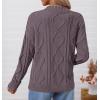 imageZESICA Womens Fall Oversized Sweaters 2025 Casual Long Sleeve V Neck Cable Knit Trendy Pullover TopsPurple