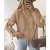 imageZESICA Womens Oversized Bow Sweaters Fall 2025 Cute Crewneck Long Sleeve Knit Pullover Sweater Jumper TopsKhaki