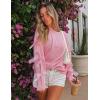 imageZESICA Womens Oversized Bow Sweaters Fall 2025 Cute Crewneck Long Sleeve Knit Pullover Sweater Jumper TopsPink