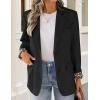 imageZESICA Business Casual Blazers for Women 2025 Fall Work Office Jackets Lapel Open Front Blazer Outfits with PocketsBlack