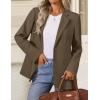 imageZESICA Business Casual Blazers for Women 2025 Fall Work Office Jackets Lapel Open Front Blazer Outfits with PocketsBrown