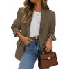 imageZESICA Business Casual Blazers for Women 2025 Fall Work Office Jackets Lapel Open Front Blazer Outfits with PocketsBrown