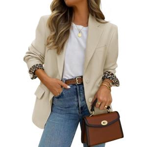 imageZESICA Business Casual Blazers for Women 2025 Fall Work Office Jackets Lapel Open Front Blazer Outfits with PocketsApricot