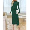 imageZESICA Womens 2025 Fall Long Sleeve Bodycon Dress Mock Neck Party Cocktail Wedding Guest Long Midi DressesGreen