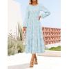 imageZESICA Womens Fall Boho Floral Midi Dress 2025 Casual Long Sleeve Crewneck Flowy Wedding Guest Long DressesBlue