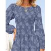 imageZESICA Womens Fall Boho Floral Midi Dress 2025 Casual Long Sleeve Crewneck Flowy Wedding Guest Long DressesDusty Blue