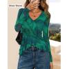 imageZESICA Womens Long Sleeve Floral Shirts V Neck Going Out Ruffle Tops Blouses 2025 Fall Fashion Clothes Outfits