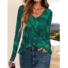 imageZESICA Womens Long Sleeve Floral Shirts V Neck Going Out Ruffle Tops Blouses 2025 Fall Fashion Clothes Outfits