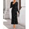 imageZESICA Womens 2025 Bell Long Sleeve Floral Maxi Dress Fall Fashion Bodycon Mesh Wedding Guest Cocktail Party DressesBlack