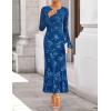 imageZESICA Womens 2025 Bell Long Sleeve Floral Maxi Dress Fall Fashion Bodycon Mesh Wedding Guest Cocktail Party DressesDarkblue