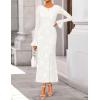 imageZESICA Womens 2025 Bell Long Sleeve Floral Maxi Dress Fall Fashion Bodycon Mesh Wedding Guest Cocktail Party DressesWhite