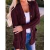imageZESICA Womens Cardigan Sweaters 2025 Fall Button Down Open Front Cable Knit Casual Trendy Winter Clothing OuterwearBurgundy