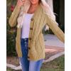 imageZESICA Womens Cardigan Sweaters 2025 Fall Button Down Open Front Cable Knit Casual Trendy Winter Clothing OuterwearKhaki