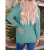 imageZESICA Womens Cardigan Sweaters 2025 Fall Button Down Open Front Cable Knit Casual Trendy Winter Clothing OuterwearLakegreen