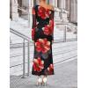 imageZESICA Womens Long Sleeve Floral Maxi Dress 2025 Fall Off Shoulder Bodycon Ruched Mesh Cocktail Wedding Guest DressesBlack