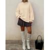 imageZESICA Womens Turtleneck Sweaters Dressy Casual Oversized Long Sleeve Knitted Chunky Pullover Sweater Jumper TopsApricot