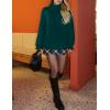 imageZESICA Womens Turtleneck Sweaters Dressy Casual Oversized Long Sleeve Knitted Chunky Pullover Sweater Jumper TopsGreen