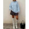 imageZESICA Womens Turtleneck Sweaters Dressy Casual Oversized Long Sleeve Knitted Chunky Pullover Sweater Jumper TopsLight Blue