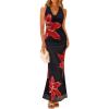 imageZESICA Womens 2025 Summer Halter Neck Floral Print Maxi Dress Sleeveless Backless Wedding Guest Party Bodycon Long Dresses