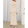 imageZESICA Womens 2025 Fall Sweater Dress Long Sleeve V Neck Ribbed Knit Party Cocktail Bodycon Maxi DressesApricot
