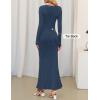 imageZESICA Womens 2025 Fall Sweater Dress Long Sleeve V Neck Ribbed Knit Party Cocktail Bodycon Maxi DressesDustyblue