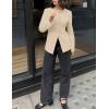 imageZESICA Womens Business Casual Blazers 2025 Fall Long Sleeve Button Down Suit Jackets Open Front Work Blazer with PocketApricot