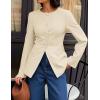 imageZESICA Womens Business Casual Blazers 2025 Fall Long Sleeve Button Down Suit Jackets Open Front Work Blazer with PocketApricot