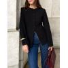 imageZESICA Womens Business Casual Blazers 2025 Fall Long Sleeve Button Down Suit Jackets Open Front Work Blazer with PocketBlack